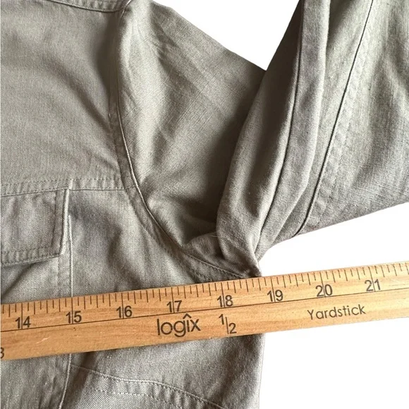 LOFT Size L Womens‎ Beige Khaki Military Cargo Jacket Cotton - Picture 10 of 12